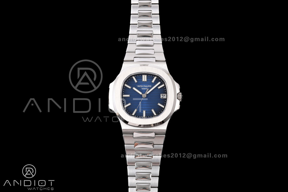 Nautilus 5811 DDF 1:1 Best Edition Blue Textured Dial on SS Bracelet DD330 Super Clone (Weighted)